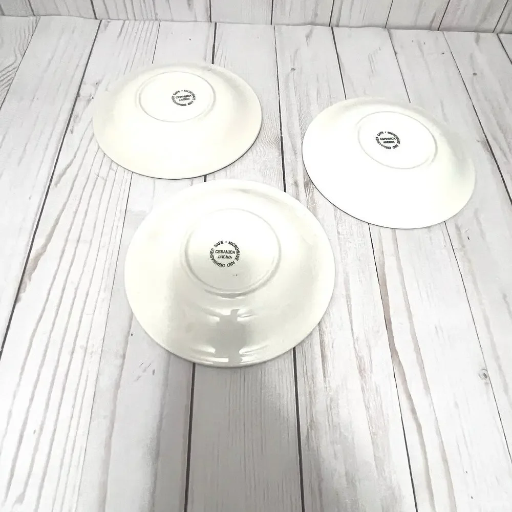 Vintage Rustic French Country Ceramica Andina Blue & White Saucer Plates 3
